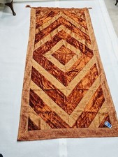 HANDMADE CRUSHED VELVET AND BROCADE INDIAN TABLE COVER/ THROW/ 220CM X 110CM