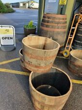 Half oak whisky barrel planter 63cm diameter x 44cm high (25" x 17")