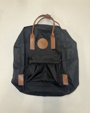 Fjallraven Kanken Backpack Black Leather Straps Laptop Holder Lunchbag Unisex