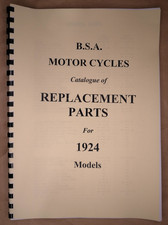 BSA Parts Book for all 1924