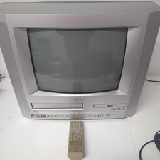 Bush BTV183DVD/C 14" CRT TV Retro Gaming TV Built In VHS DVD Player REMOTE