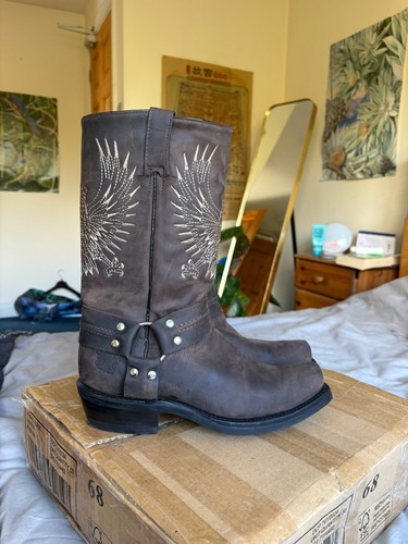 Vintage brown leather - , biker