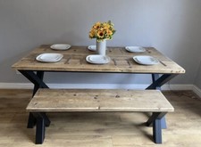 Cross X Leg Dining Table Steel