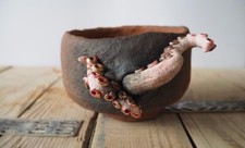 Handmade naked clay planter /