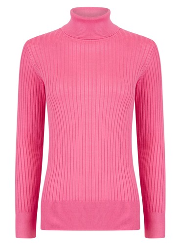 Ladies pink roll neck - roll,