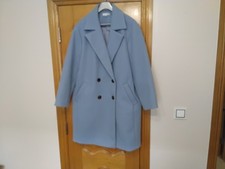 Red Herring Women's Light Blue Mid Length Double Breasted Coat Size 18