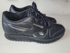 Reebok Size 4 Black Classic Trainers Black Womens 