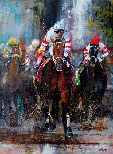 Original oil painting horse - oil,