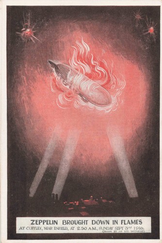 Ww1 zeppelin brought down - zeppelin,
