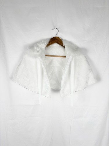 White faux fur - faux, cape