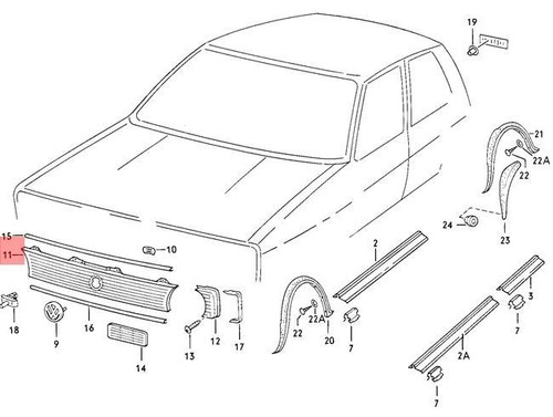 Genuine radiator grille vw - vw,