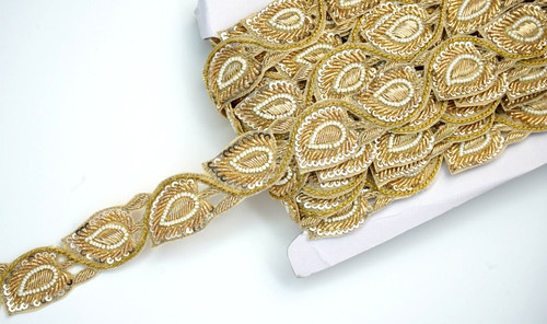Yard golded zardozi beaded - 1,