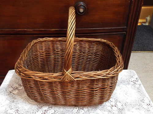 Vintage woven wicker shopping - woven,