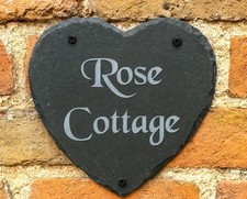 Engraved Slate Heart House