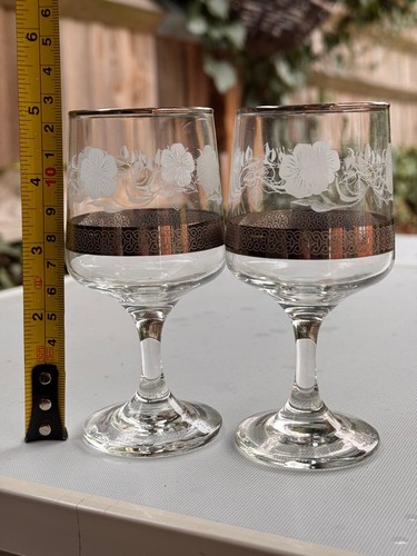 Vintage etched floral liqueur - vintage,