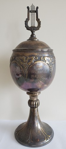 Old silver plated covered cup - old,