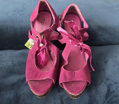 Fuchsia pink suede platform - pink,,