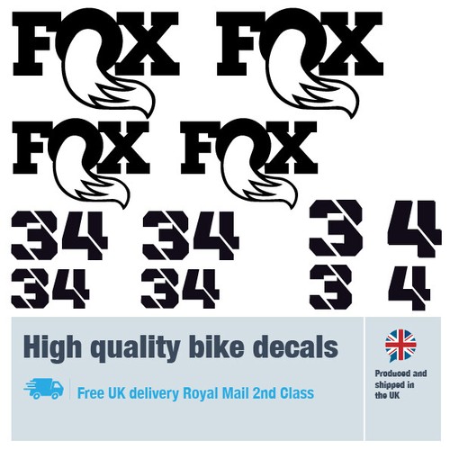 Fox34 fork decals labels with