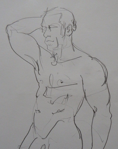 Pencil drawing male - , nude