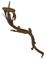 Wrought Iron Pricket Candle Holder Spike Ornamental Wall Mount Antique Oak Leaf