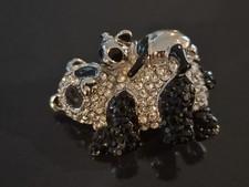 Vintage Rare Butler And Wilson Panda Bear with Baby Brooch