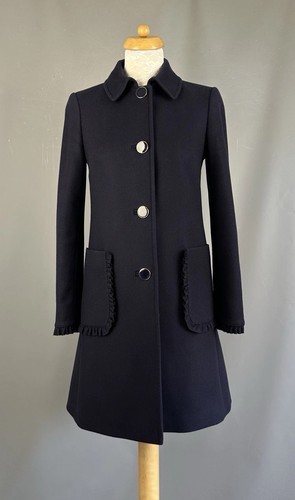 Hobbs navy blue wool ruffles - navy,