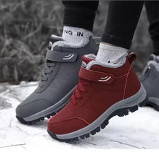 Mens Fur Lined Waterproof Work Shoes Hiking Winter Outdoor Snow Boots Walking UK