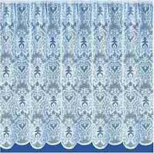 Nottingham Lace Cotton Look Short Drops Heavy Cream Net Curtain Sold per Metre