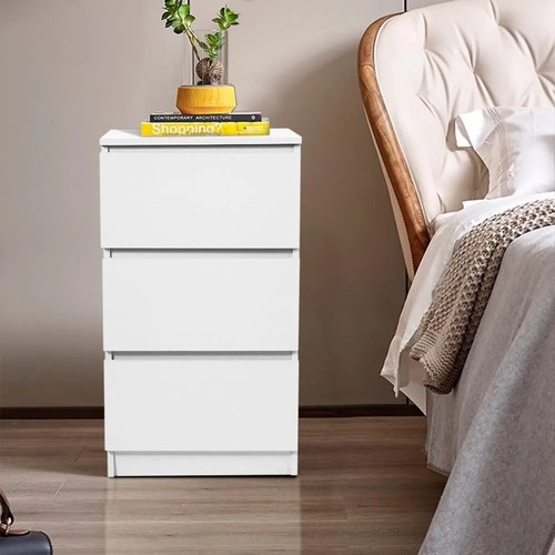 Wooden bedside table white - wooden,