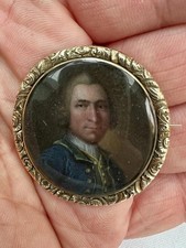 Fine George III Portrait Miniature of Peter Tabois In Original Gold Frame.