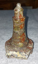 STUNNING CORNISH SERPENTINE LAPIDARY LIGHT HOUSE PAPERWEIGHT  5"