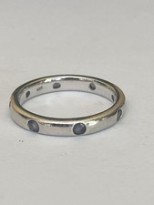 Sterling Silver Blue Tourmaline Set Eternity Ring Size L1/2