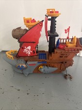 Imaginext Shark Bite Pirate Ship with Figures Accessories Missiles Ect. Boat Toy
