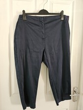 Marks & Spencer M&S Trousers Navy The Mia Slim Stretchy Cropped Size 20 Regular