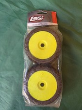 Losi 1/8 Buggy yellow Wheels Tyres Glued LOSA17760R Pair STEP PIN RED