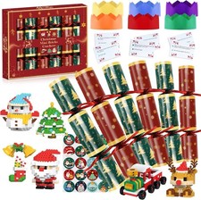 6 Pack Christmas Crackers Non-Snap Party Table Favor, Luxury Christmas Crackers