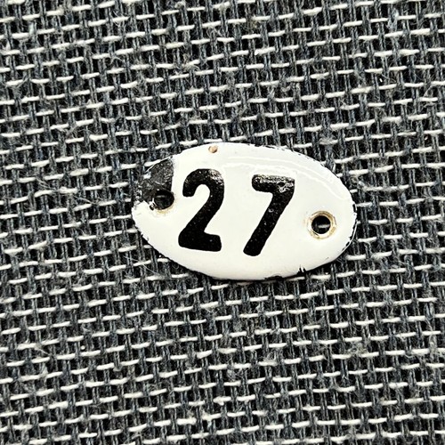 Vintage enamel sign - number, 27