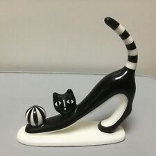 CMIELOW CAT - CMIELOW CAT WITH BALL - POLISH PORCELAIN FIGURINE -CMIELOW POTTERY