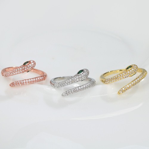 Silver snake adjustable ring - snake,