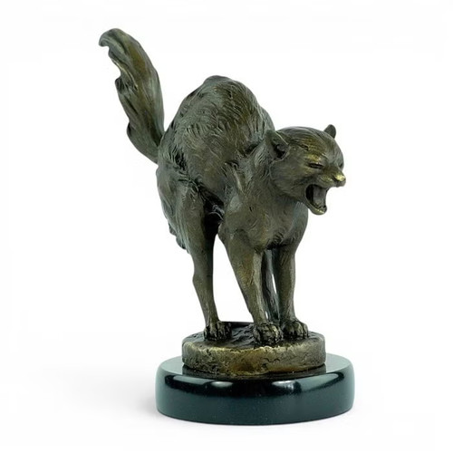 Bronze statue cat sculpture - bronze,