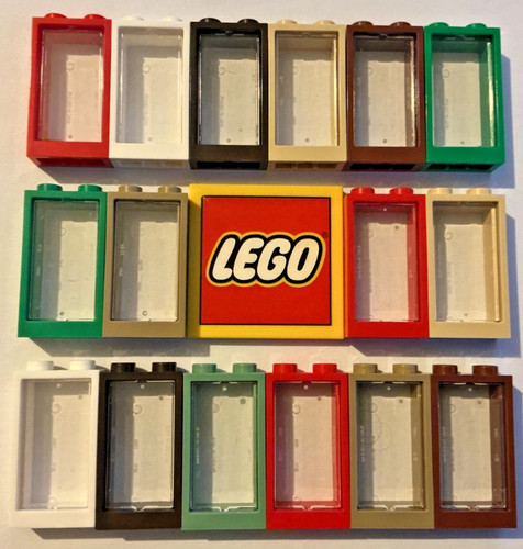 Lego 1x2x3 windows - 1x2x3, glass