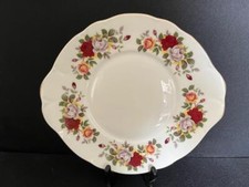 ROYAL SUTHERLAND H & M - BREAD & BUTTER PLATE - RED, YELLOW AND WHITE ROSES