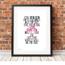 JOHN LENNON ❤ Imagine ❤ a choice of song lyric poster Limited Edition Prints