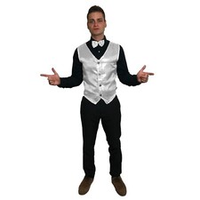 Men Button Vest Glitter Sequin
