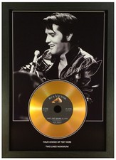ELVIS PRESLEY *ADD YOUR PERSONAL MESSAGE* SIGNED GOLD DISC MEMORABILIA GIFT mk4