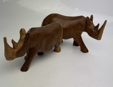Vintage Rhino Hand Made Carved