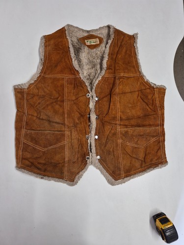 Vintage leather waistcoat - , 42"