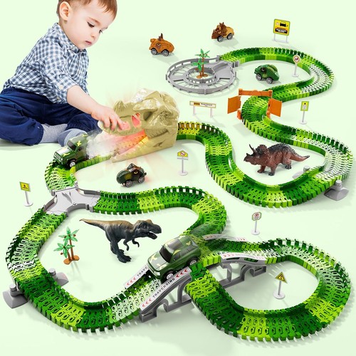 Dinosaur race track set - dinosaur,