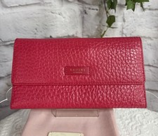 ?RADLEY BNWOT “ABBEY”Ladies Pebbled Leather Flap-Over Travel Wallet, Raspberry