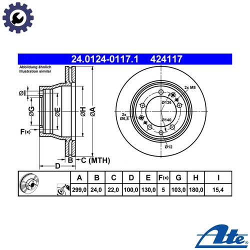 Brake disc 0124 0117 - 2x,